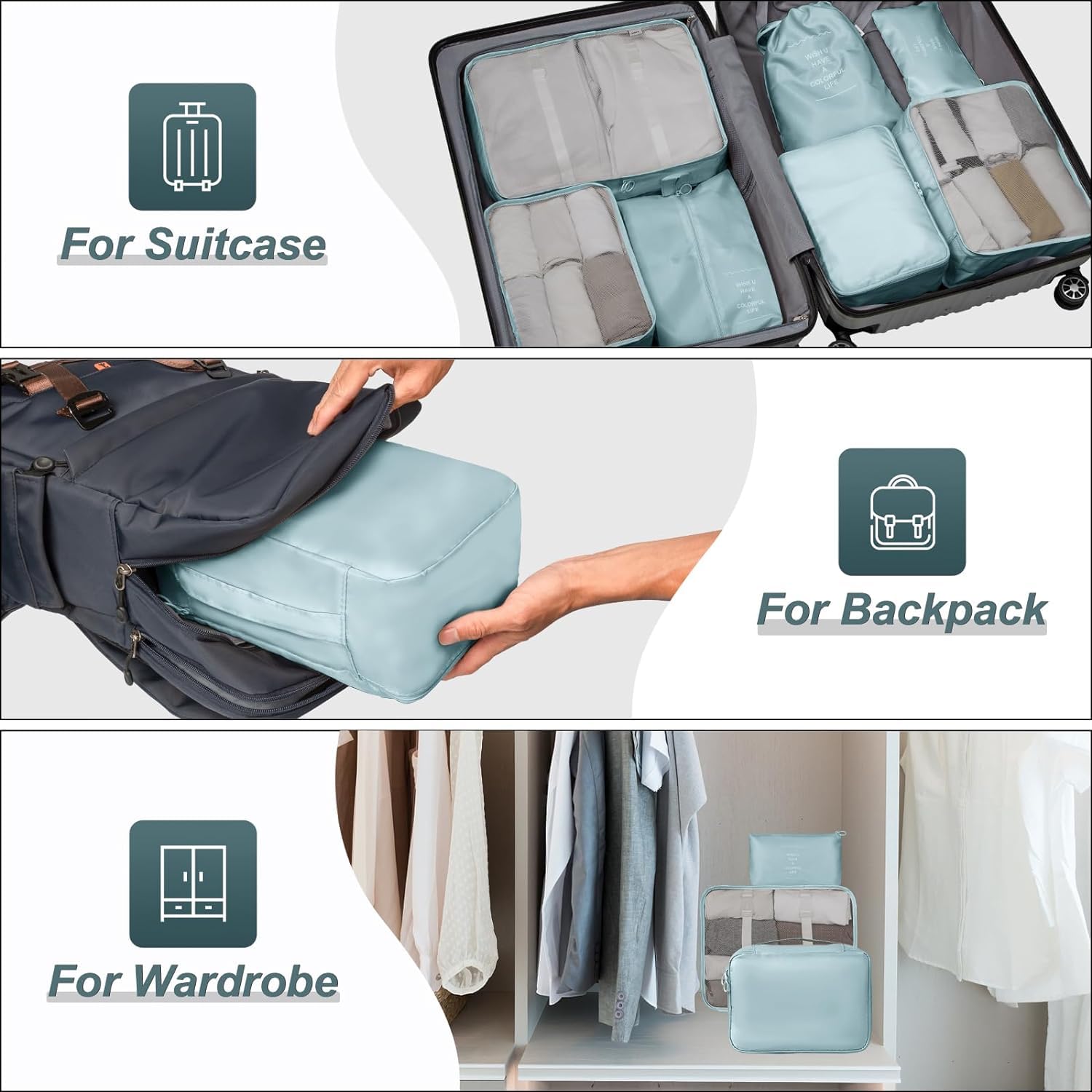 Travel Packing Organizer Set – 7 Piece Luggage Packing Cubes - Image 5