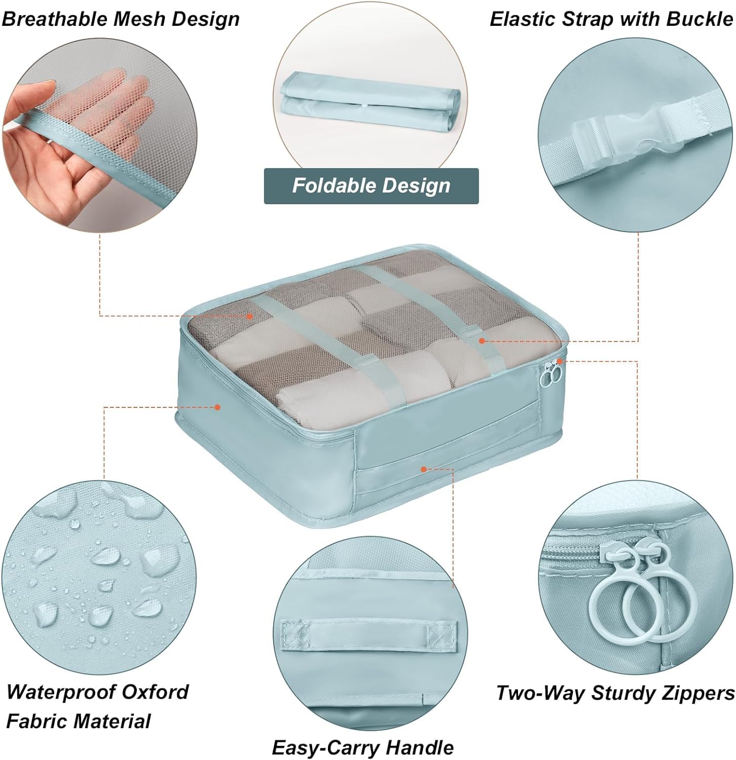 Travel Packing Organizer Set – 7 Piece Luggage Packing Cubes - Image 2