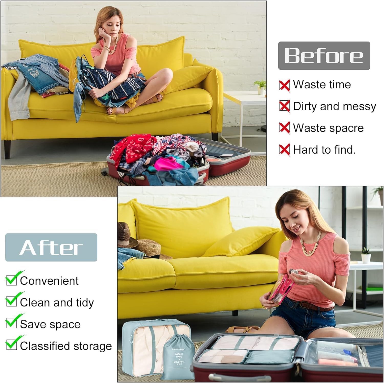 Travel Packing Organizer Set – 7 Piece Luggage Packing Cubes - Image 7